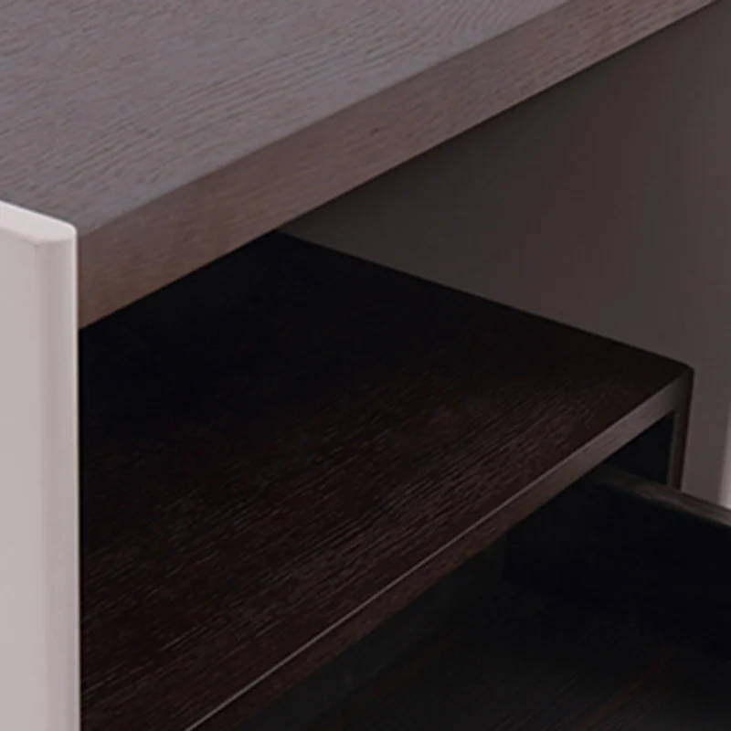 Contemporary Scandinavian Single Drawer Nightstand: Off-White Lacquered Minimalist Design - Veneered Storage Bedside Table For Bedroom