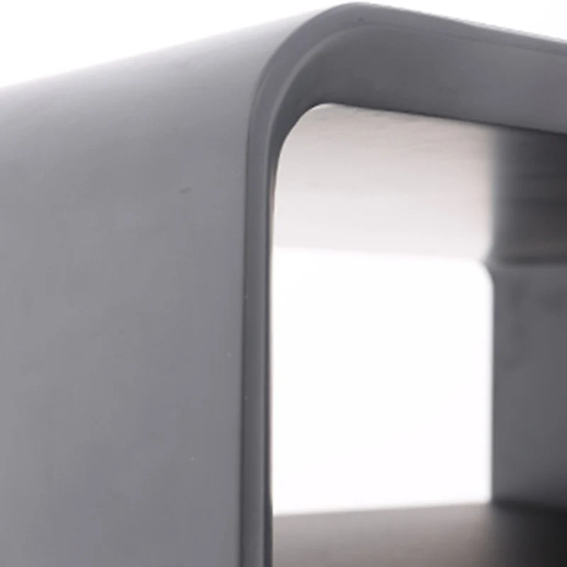 Modern Minimalist Black Lacquer Bedside Table: Wood Veneer Single Drawer - Elegant Open Cubby Storage Nightstand For Bedroom