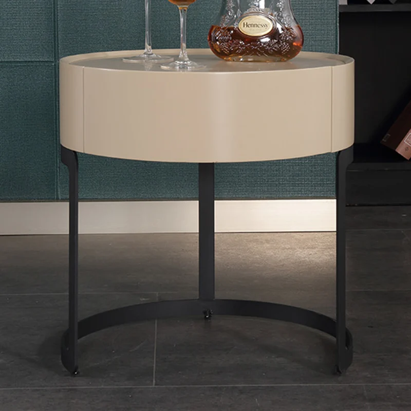 Modern Luxury French Cream-Style Single-Drawer Nightstand: Beige Lacquer Finish - Floating Storage Bedside Table For Bedroom