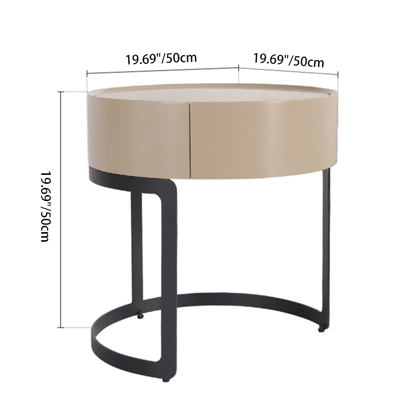 Modern Luxury French Cream-Style Single-Drawer Nightstand: Beige Lacquer Finish - Floating Storage Bedside Table For Bedroom