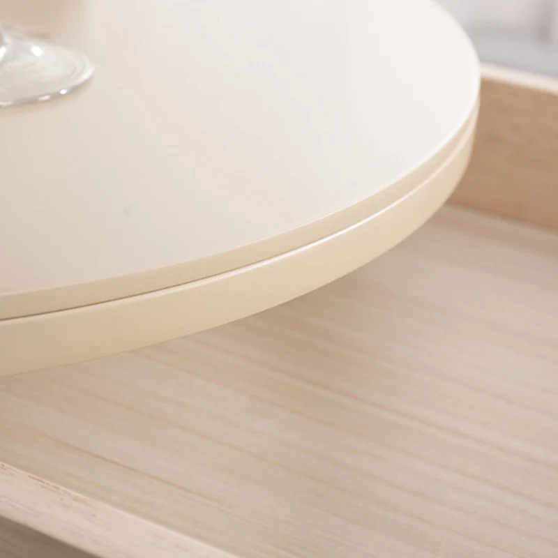 Modern Luxury French Cream-Style Single-Drawer Nightstand: Beige Lacquer Finish - Floating Storage Bedside Table For Bedroom