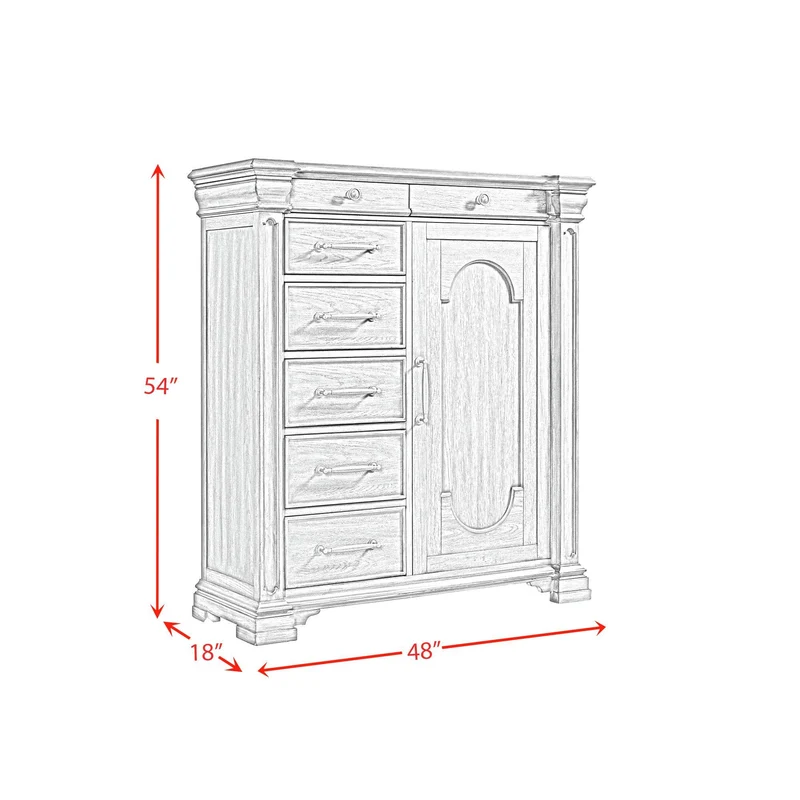 Elements International Kings Court B.10315.DCH 1 Door And 7-Drawer Chest