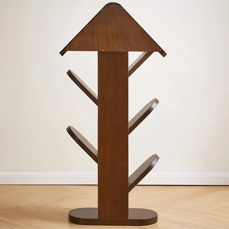 Contemporary Creative Treehouse-Shaped Rubberwood Plywood Bookshelves 5/7 Tier For Home Office