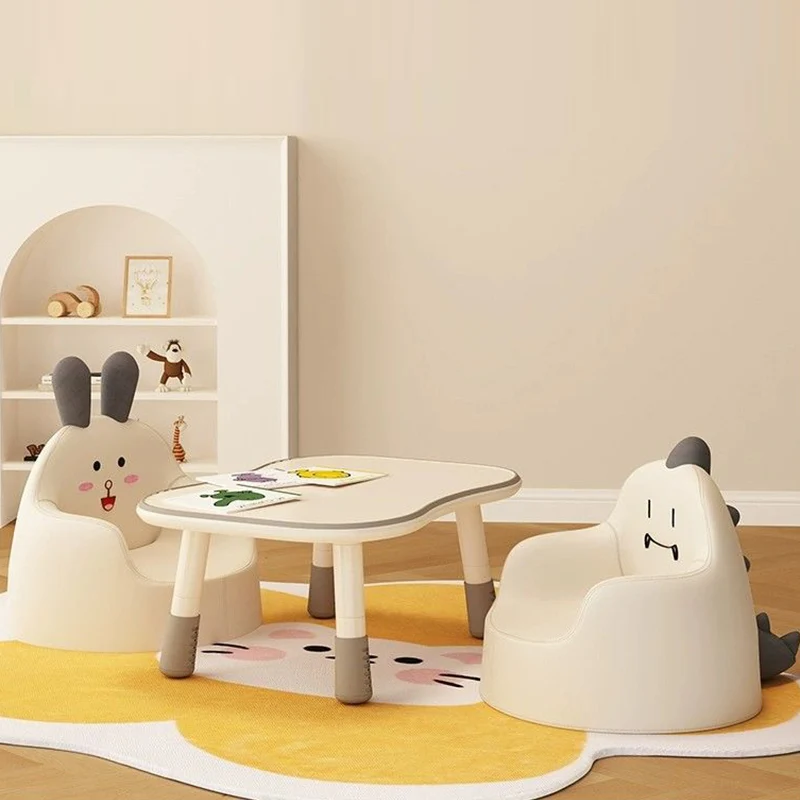 Contemporary Creative Curved Animal-Shaped PU Leather Sponge Kids Accent Chair Backrest Armrest For Living Room