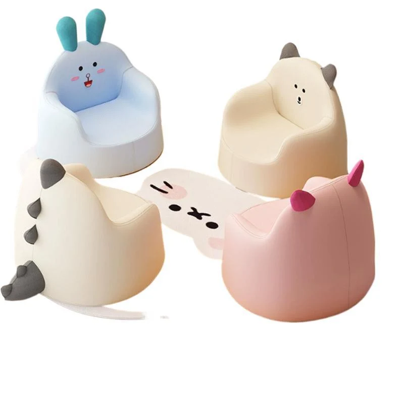 Contemporary Creative Curved Animal-Shaped PU Leather Sponge Kids Accent Chair Backrest Armrest For Living Room