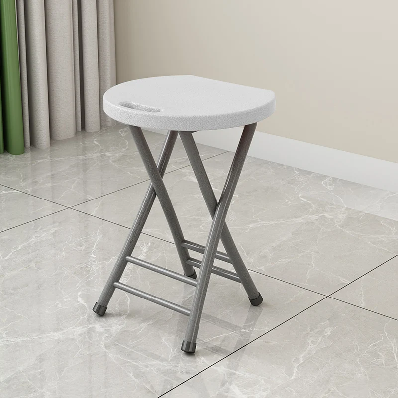 Modern Minimalist PP Plastic Iron Round X-Shaped Folding Chair For Living Room