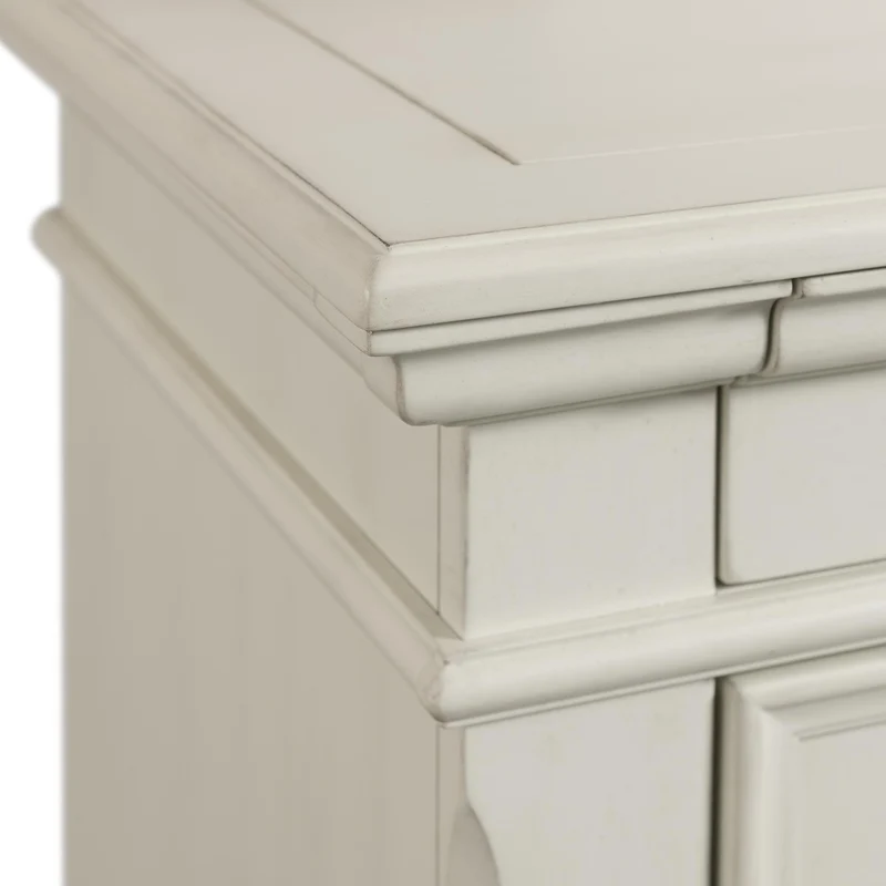 Elements International Slater SR600NS 3-Drawer Nightstand with USB Ports - White