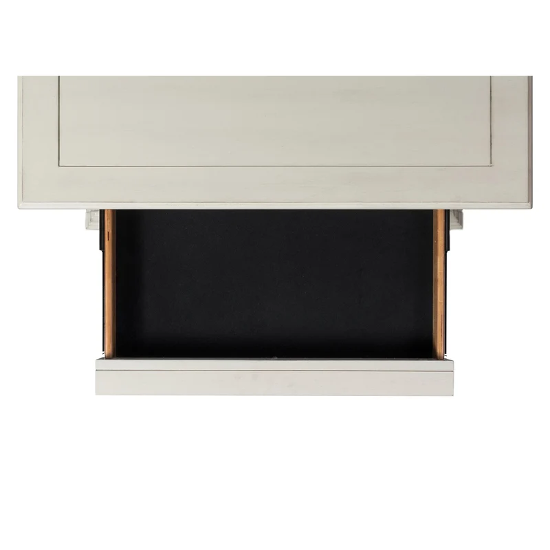 Elements International Slater SR600NS 3-Drawer Nightstand with USB Ports - White