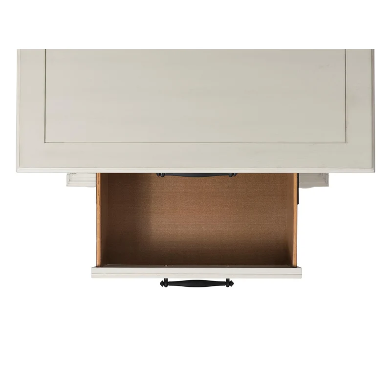 Elements International Slater SR600NS 3-Drawer Nightstand with USB Ports - White