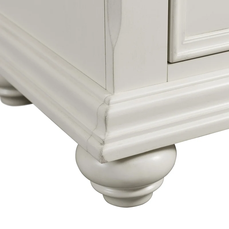 Elements International Slater SR600NS 3-Drawer Nightstand with USB Ports - White