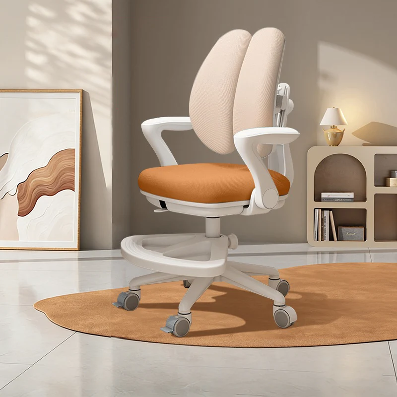 Contemporary Creative Curved Rabbit-Ear Design Kids PP Mesh Fabric Height-Adjustable Desk Chair Backrest Armrest For Home Office
