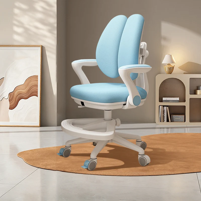 Contemporary Creative Curved Rabbit-Ear Design Kids PP Mesh Fabric Height-Adjustable Desk Chair Backrest Armrest For Home Office