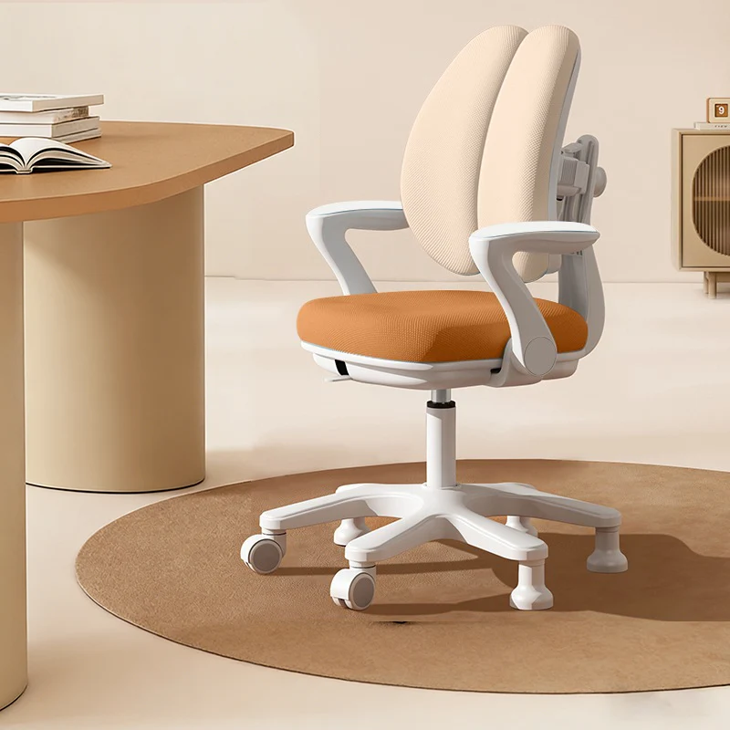 Contemporary Creative Curved Rabbit-Ear Design Kids PP Mesh Fabric Height-Adjustable Desk Chair Backrest Armrest For Home Office
