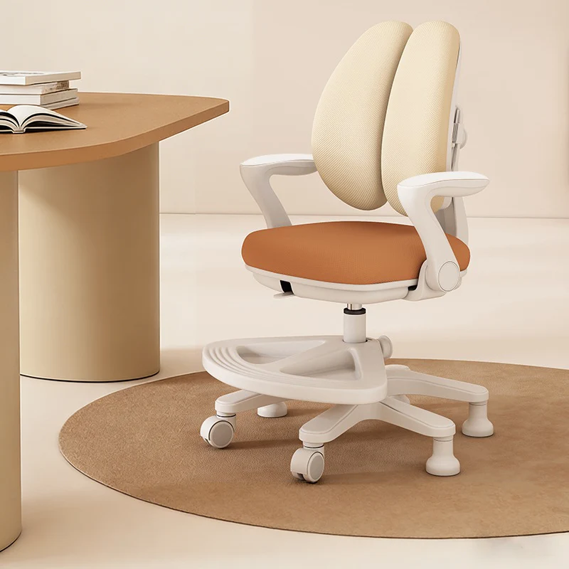Contemporary Creative Curved Rabbit-Ear Design Kids PP Mesh Fabric Height-Adjustable Desk Chair Backrest Armrest For Home Office