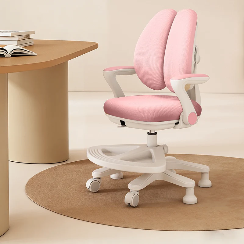 Contemporary Creative Curved Rabbit-Ear Design Kids PP Mesh Fabric Height-Adjustable Desk Chair Backrest Armrest For Home Office