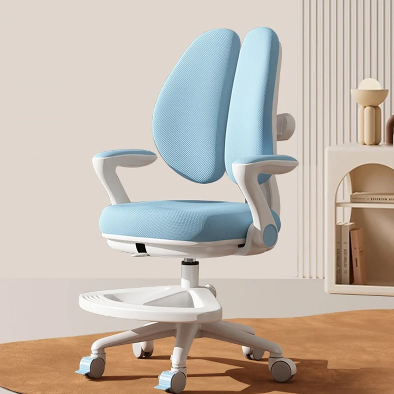 Contemporary Creative Curved Rabbit-Ear Design Kids PP Mesh Fabric Height-Adjustable Desk Chair Backrest Armrest For Home Office