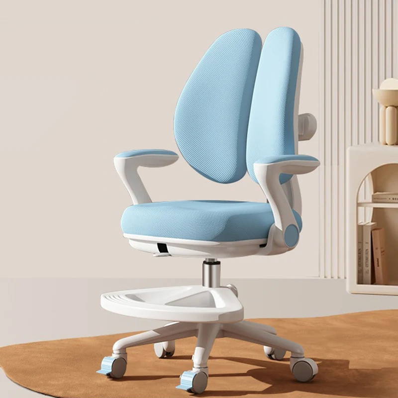 Contemporary Creative Curved Rabbit-Ear Design Kids PP Mesh Fabric Height-Adjustable Desk Chair Backrest Armrest For Home Office