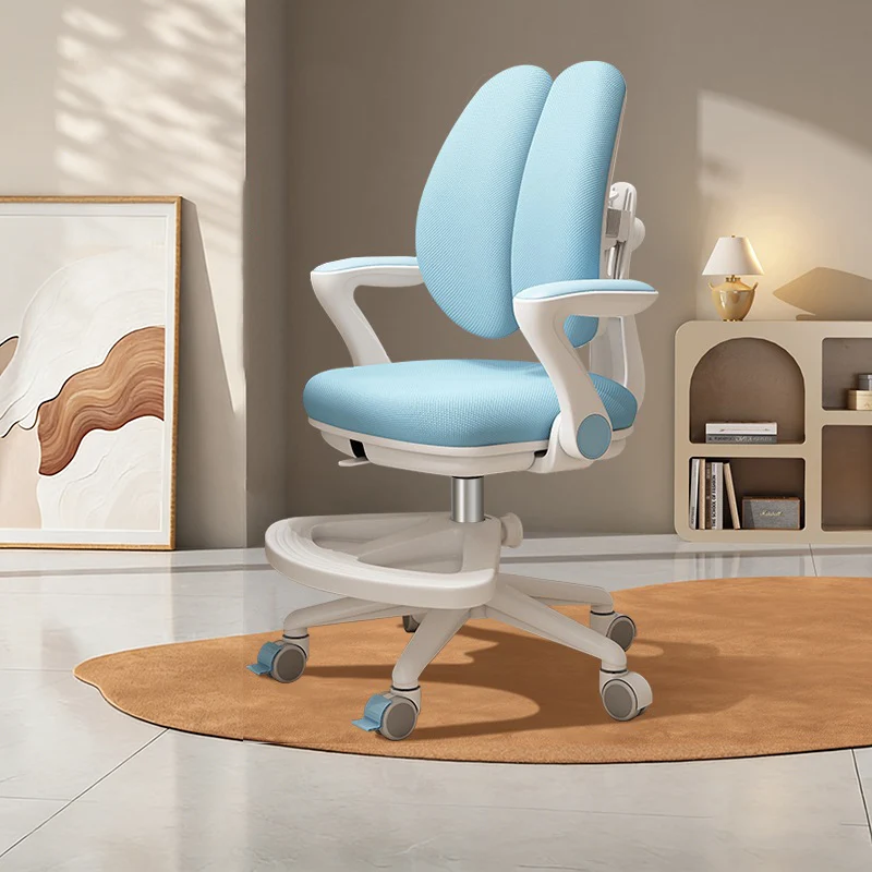 Contemporary Creative Curved Rabbit-Ear Design Kids PP Mesh Fabric Height-Adjustable Desk Chair Backrest Armrest For Home Office