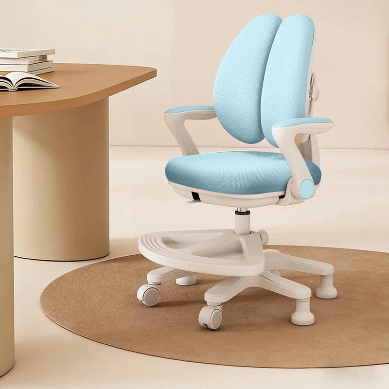 Contemporary Creative Curved Rabbit-Ear Design Kids PP Mesh Fabric Height-Adjustable Desk Chair Backrest Armrest For Home Office