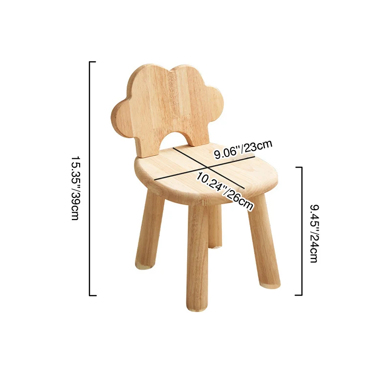 Contemporary Creative Cylindrical Cloud-Shaped Kids Rubberwood Multi-layer Plywood Low Stool Backrest Armless For Living Room