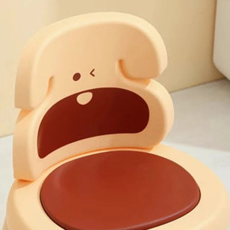 Modern Art Deco Cartoon Dog-Shaped PP Plastic Kids Low Stool Backrest Armless For Living Room