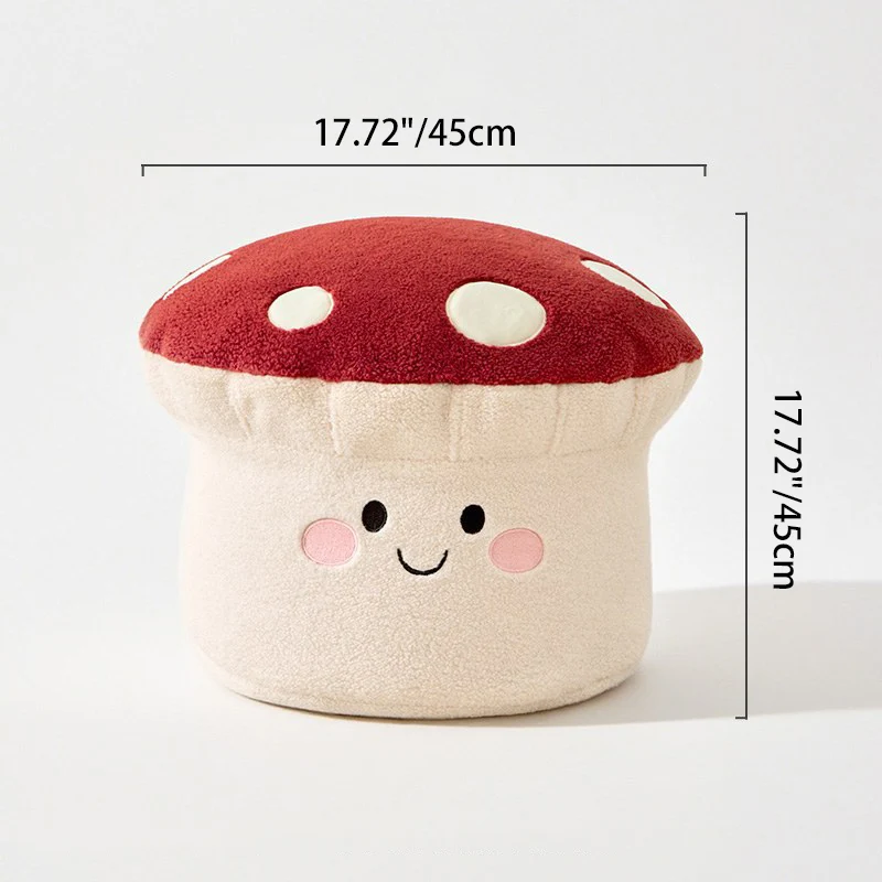 Contemporary Creative Cartoon Mushroom Short Plush EPP Kids Low Stool Backless Armless For Living Room