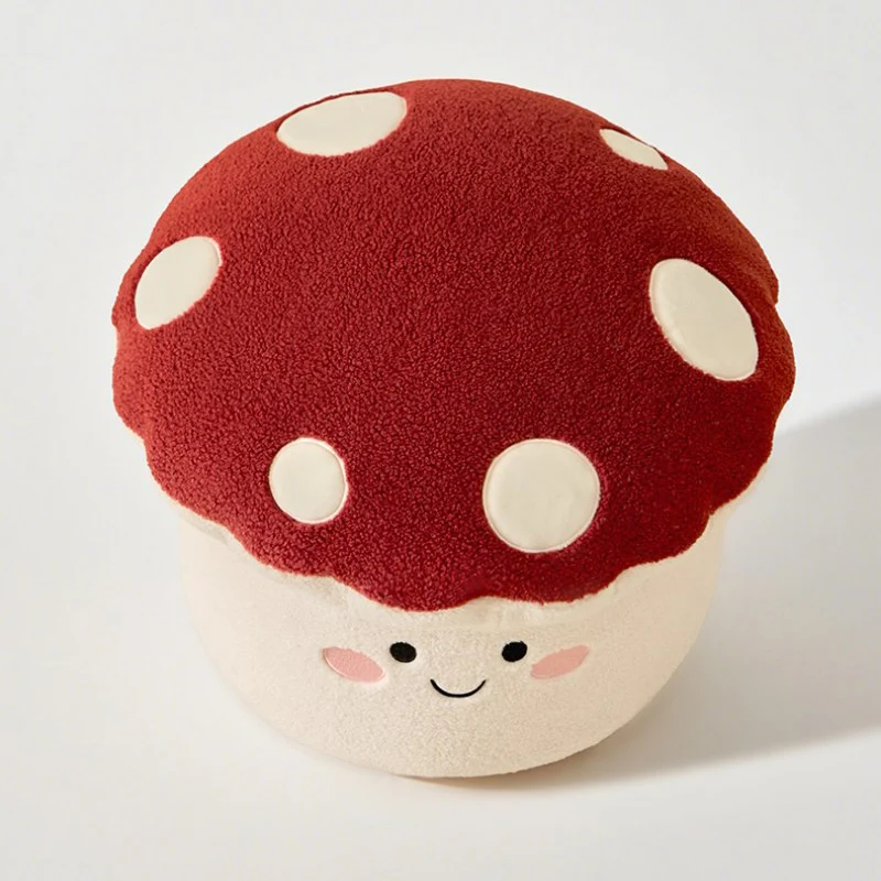 Contemporary Creative Cartoon Mushroom Short Plush EPP Kids Low Stool Backless Armless For Living Room