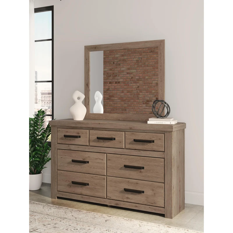 Signature Design by Ashley Oliandon 7-Drawer Dresser with Mirror PCB2844-31/PCB2844-36