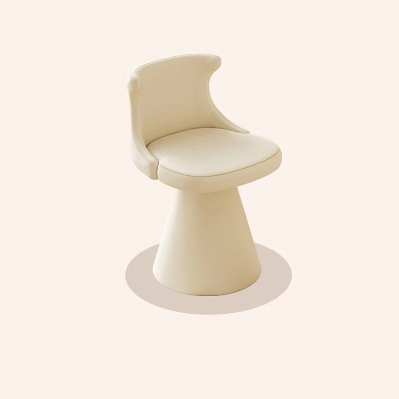 Modern Minimalist Plywood Scratch-resistant Leather Chenille Velvet Upholstered Vanity Stool With Wraparound Back & Swivel For Bedroom