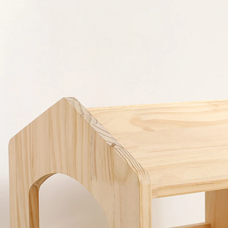 Contemporary Creative House-Shaped Pine Wood Rotatable Kids Floor-Standing Bookshelf 3/4-Tier For Study