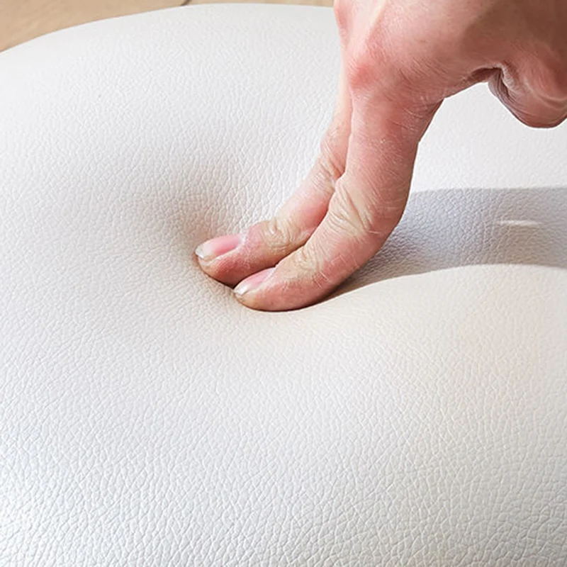 Traditional European Round Faux Leather Velvet Plastic Steel Vanity Stool For Bedroom