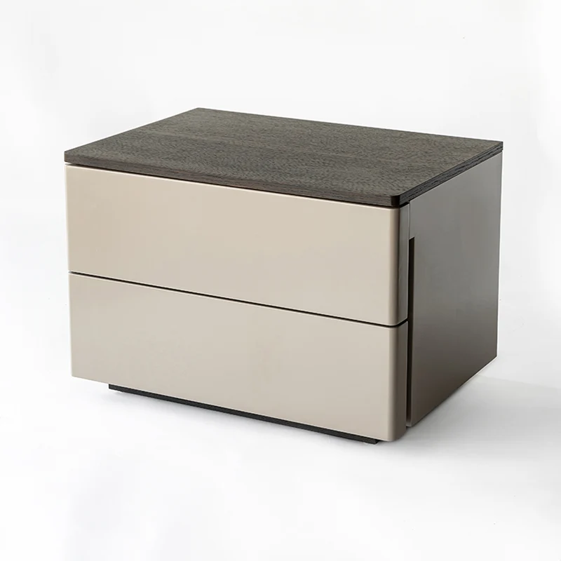 Eco-Conscious Bedside Table - Sleek Minimalist Style Durable & Easy-Care Nightstand 2-Drawer For Bedroom