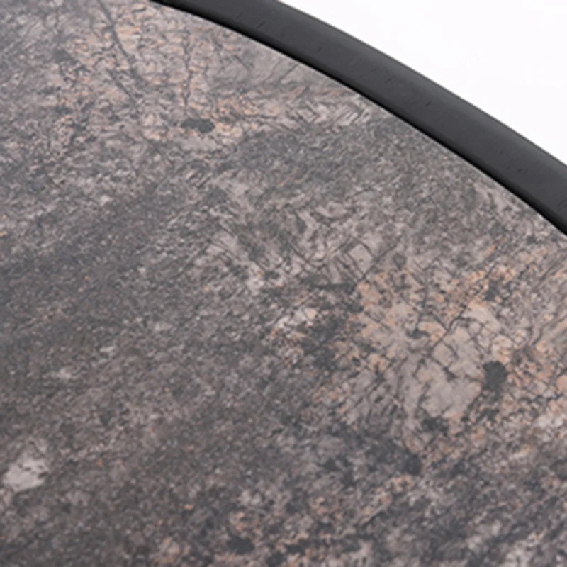 Traditional Vintage Oval Soft-Curve Bedside Table - Sintered Stone 2 Drawers Nightstand For Bedroom