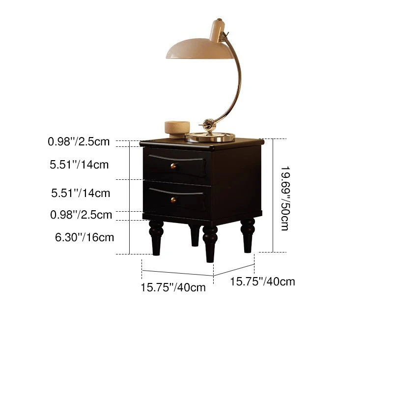 Traditional Vintage Square Eco-Friendly MDF Rubberwood Brass Rattan Weaving Nightstand 2-Drawer For Bedroom