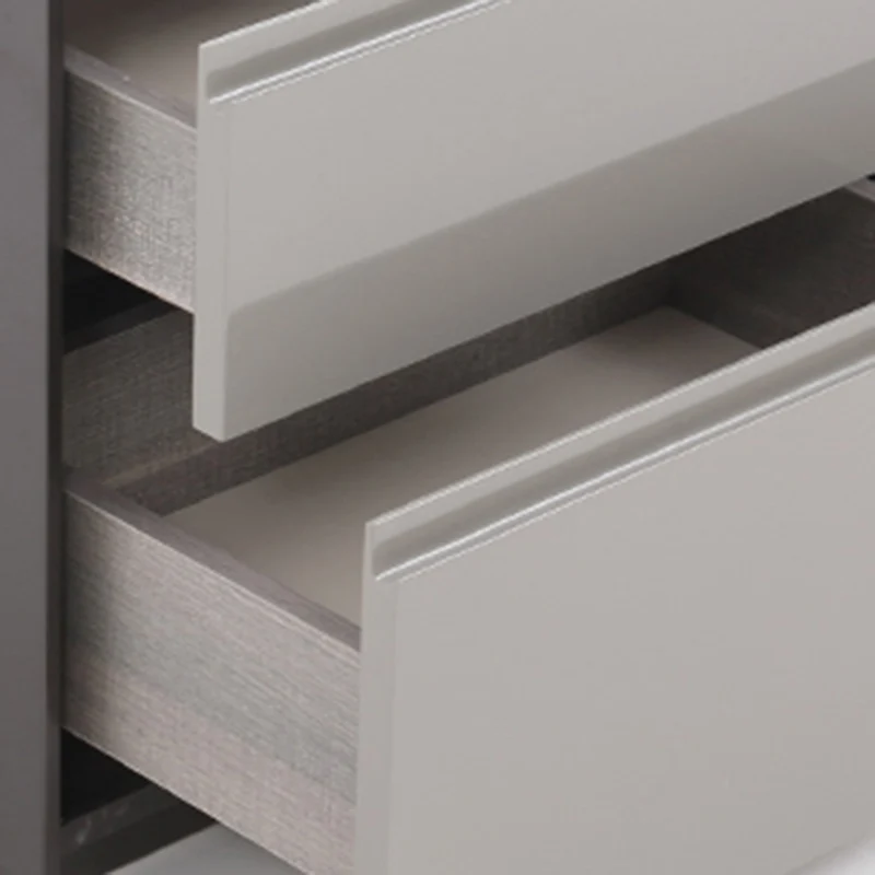 Contemporary Scandinavian Sintered Stone Bedside Table - Silent Soft-Close 2 Drawers Nightstand For Bedroom
