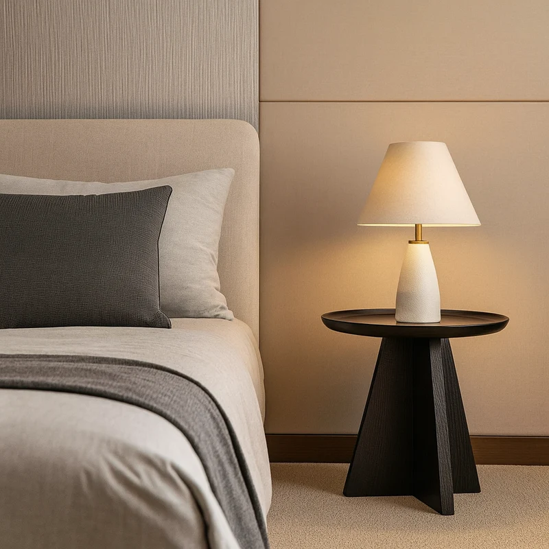 Modern Minimalist Round Side Table With Raised Edge - Plywood & E1 MDF For Living Room & Bedroom