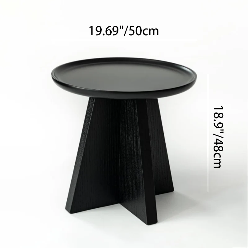 Modern Minimalist Round Side Table With Raised Edge - Plywood & E1 MDF For Living Room & Bedroom