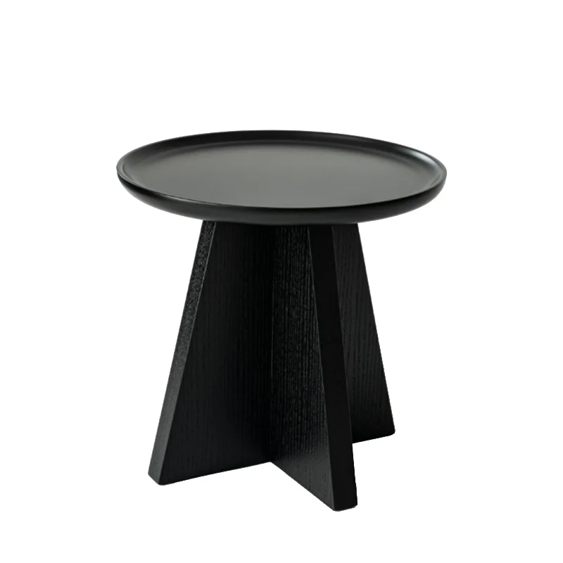 Modern Minimalist Round Side Table With Raised Edge - Plywood & E1 MDF For Living Room & Bedroom