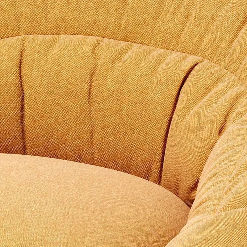 Contemporary Scandinavian Liftable Fan-Shaped Iron PU Leather Rice Grain Fleece Sponge Plush Cotton Detachable Accent Chair Backrest Armless For Living Room