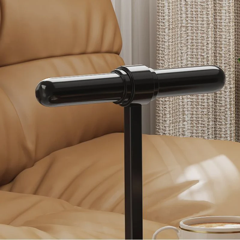 Traditional French Saddle-Style Faux Leather & Carbon Steel Round Mobile Side Table With 2 Tiers For Living Room
