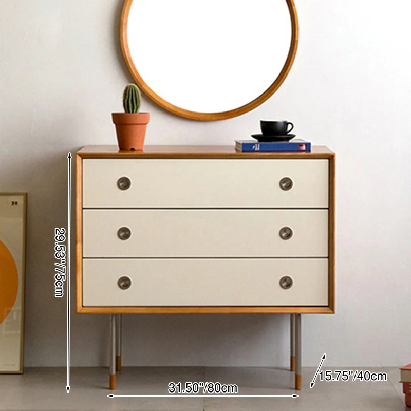 Contemporary Scandinavian Engineered Wood & Stainless Steel Square Cylindrical Legs Nightstand With 2/3 Drawers For Bedroom