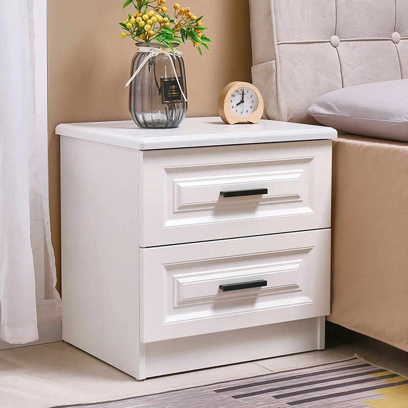 Contemporary Nordic Square Rectangular MDF Nightstand 2/3-Drawer For Bedroom