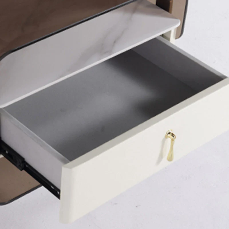 Contemporary Creative Clear Acrylic Bedside Table - Gold Metal Legs 1 Drawer Nightstand For Bedroom