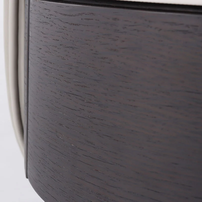 Contemporary Round 1 Hidden Drawer Bedside Table - Faux Leather Open Shelf Nightstand For Bedroom