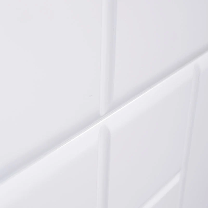 Modern Minimalist High-Gloss White Bedside Cabinet - 2 Drawer Geometric Texture Nightstand For Bedroom