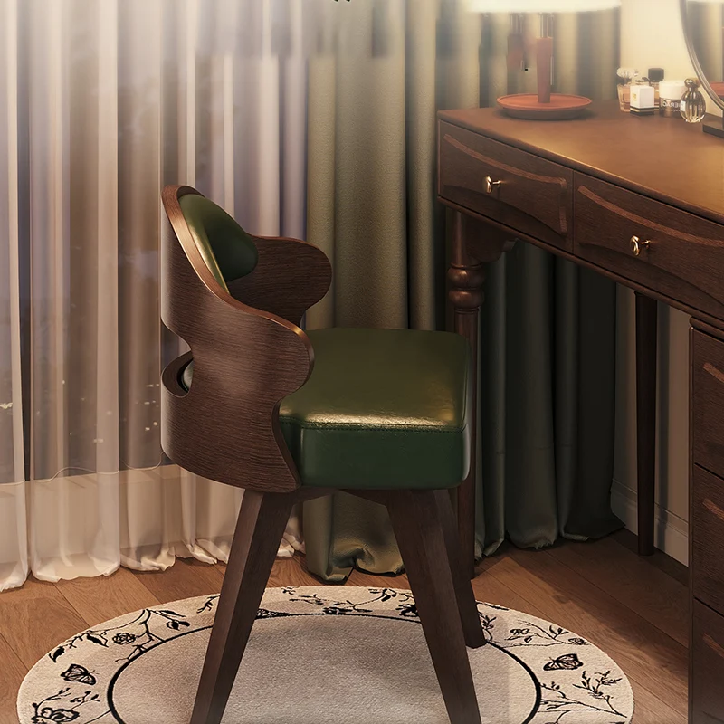 Traditional Vintage Faux Leather Rectangular Swivel Desk Chair With Contoured Backrest, Armless Design For Living Room & Bedroom
