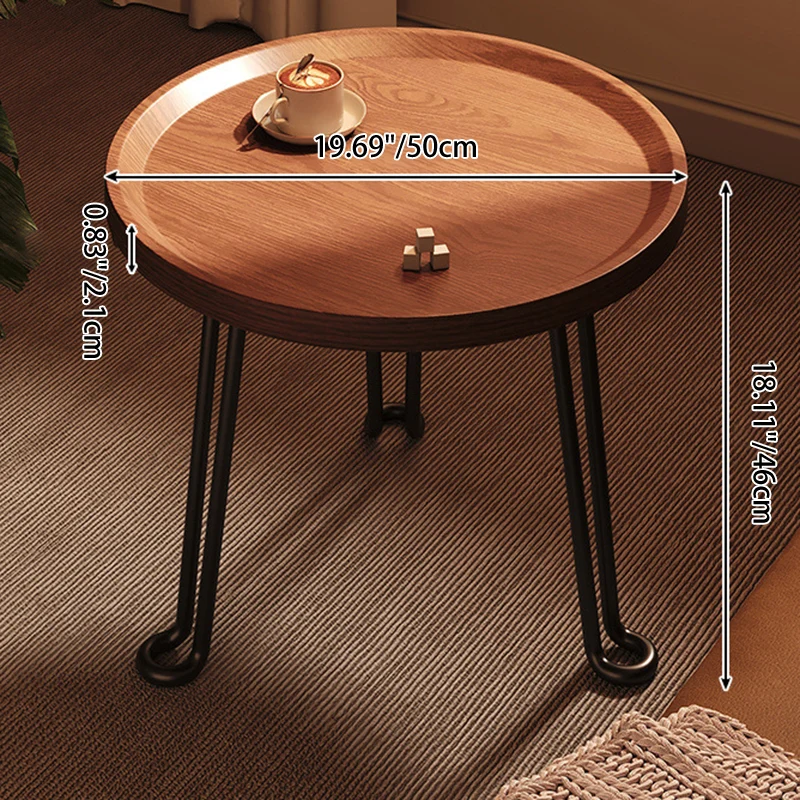 Modern Minimalist Round MDF Iron Flower-Shaped Foldable Side Table For Living Room And Bedroom
