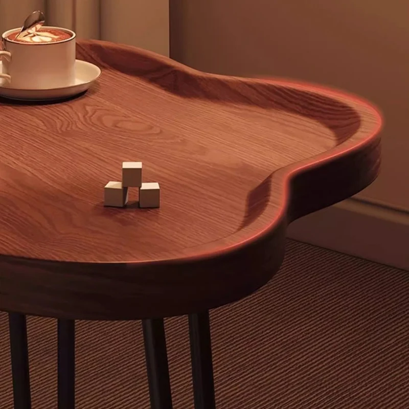 Modern Minimalist Round MDF Iron Flower-Shaped Foldable Side Table For Living Room And Bedroom