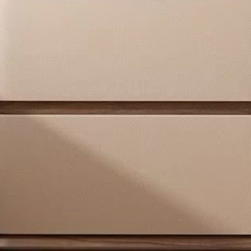 Contemporary Nordic Pine Wood Plywood Faux Leather Rectangular Nightstand With 2 Drawers For Bedroom