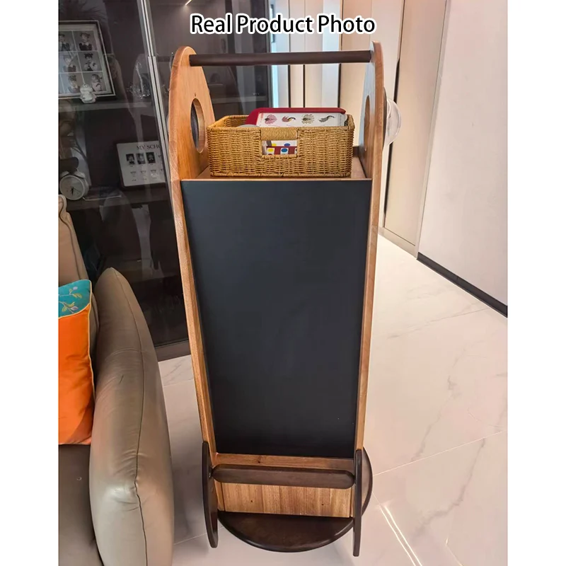 Contemporary Creative Solid Wood Hardware Plastic Rocket-Shaped Swivel Bookshelf With 4-Tier Storage For Living Room & Bedroom